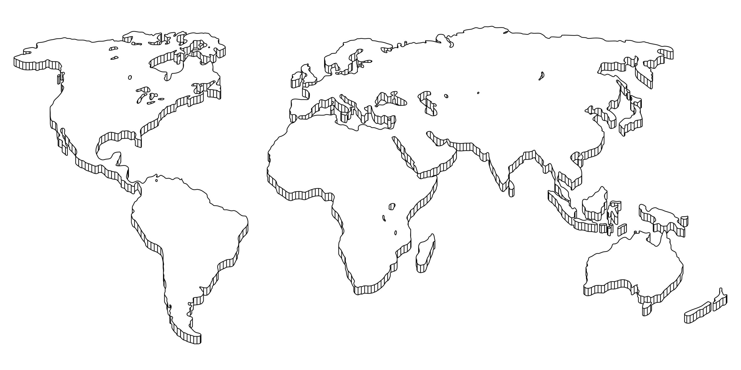 World Map Comic Style.